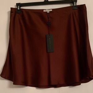 NWT Gianni Bini Rich Brown A-Line Elastic Waist Pull-On Mini Skirt Size XL